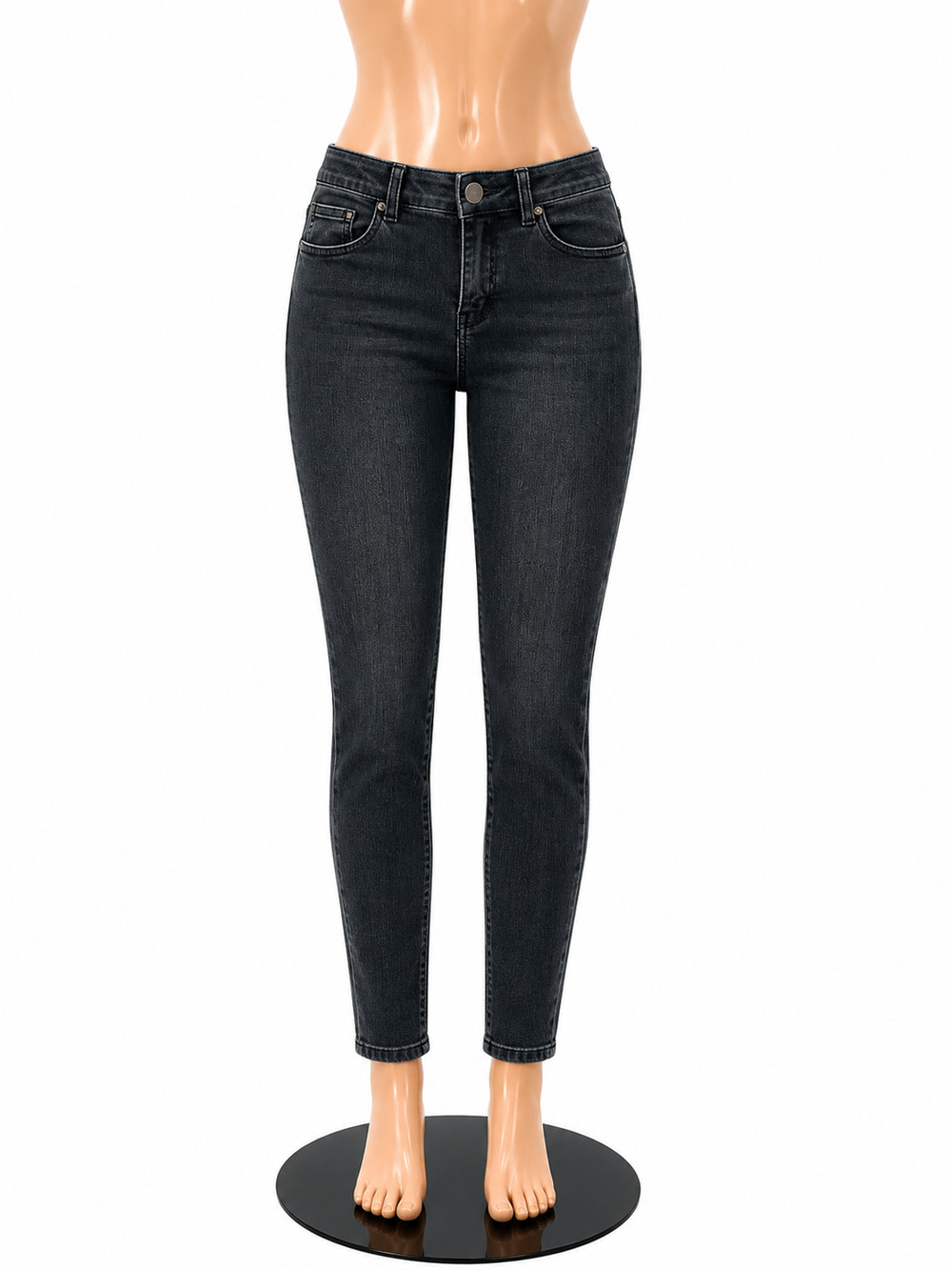 Democracy Ab Solution 7/8 Ankle Skinny Jeans Size 10 Charcoal Black Wash